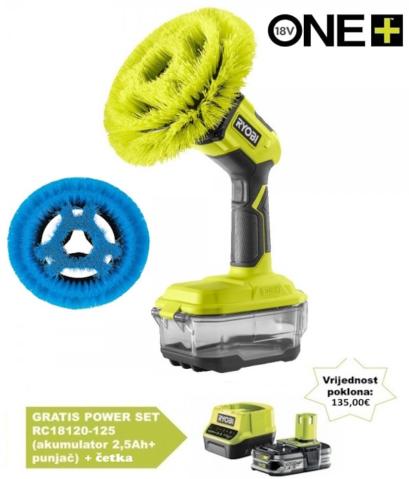 RYOBI aku četka R18CPS-0 (18V, ONE+, bez aku) 5133004846 PP26+